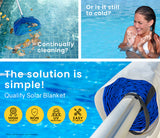 NNEDSZ AURELAQUA Pool Cover 400 Micron 11x6.2m Solar Blanket Swimming Thermal Blue