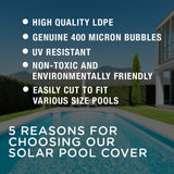 NNEDSZ AURELAQUA Solar Swimming Pool Cover 400 Micron Heater Bubble Blanket 6x3.2m
