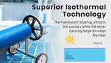NNEDSZ AURELAQUA Pool Cover 400 Micron 9.5x4m Solar Blanket Swimming Thermal Blue Silver