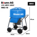 NNEDSZ BAUMR-AG 100L Forced Action Pan Mixer, 1100W Electric Motor, Lightweight 58kg Design, for Mortar Screed Resin Cement, 8 Inch Solid Rubber Wheels