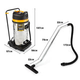 NNEDSZ UNIMAC 100L 2400W Wet and Dry Vacuum Cleaner, Heavy-Duty Dual Copper Motors, Accessory Set, for Workshop Car Carpet