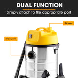 NNEDSZ Unimac 20L 1400W Wet and Dry Vacuum Cleaner, with Blower, for Car, Workshop, Carpet