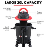 NNEDSZ Baumr-AG 20L 1200W Wet and Dry Vacuum Cleaner, with Blower, for Car, Workshop, Carpet