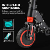NNEDSZ Carbon Gen III 250W 10Ah Electric Scooter Suspension, for Adults or Teens, Black/Red