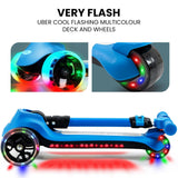 NNEDSZ KIDS 3-Wheel Electric Scooter, Ages 3-8, Adjustable Height, Folding, Lithium Battery, Blue