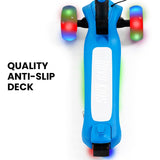 NNEDSZ KIDS 3-Wheel Electric Scooter, Ages 3-8, Adjustable Height, Folding, Lithium Battery, Blue