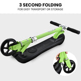 NNEDSZ KIDS Electric Scooter Lithium Ride-On Foldable E-Scooter 125W Rechargeable, Green