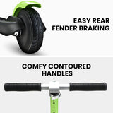 NNEDSZ KIDS Electric Scooter Lithium Ride-On Foldable E-Scooter 125W Rechargeable, Green