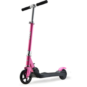 NNEDSZ KIDS Electric Scooter Lithium Ride-On Foldable E-Scooter 125W Rechargeable, Pink