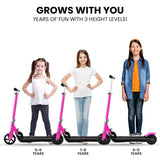 NNEDSZ KIDS Electric Scooter Lithium Ride-On Foldable E-Scooter 125W Rechargeable, Pink