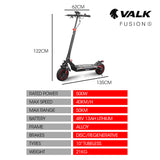 NNEDSZ VALK Fusion 5 Electric Scooter, 500W 48V 13Ah Lithium 50km Range 40km/h Quad Shocks 10 inch Tyres,