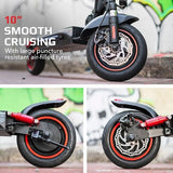 NNEDSZ VALK Fusion 5 Electric Scooter, 500W 48V 13Ah Lithium 50km Range 40km/h Quad Shocks 10 inch Tyres,