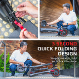 NNEDSZ VALK Fusion 7 Electric Scooter with Seat option 800W 48V 13Ah Lithium 50km Range Quad Shocks 10 inch Tyres