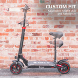 NNEDSZ VALK Fusion 7 Electric Scooter with Seat option 800W 48V 13Ah Lithium 50km Range Quad Shocks 10 inch Tyres