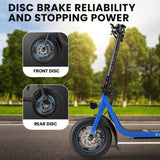 NNEDSZ VALK Electric Scooter with Seat, Disc brakes, 12" Tyres, Motorised eScooter for Adults Teens Commuter, Blue