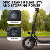 NNEDSZ VALK Electric Scooter with Seat, Disc brakes, 12" Tyres, Motorised eScooter for Adults Teens Commuter