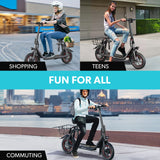 NNEDSZ VALK Electric Scooter with Seat, Disc brakes, 12" Tyres, Motorised eScooter for Adults Teens Commuter