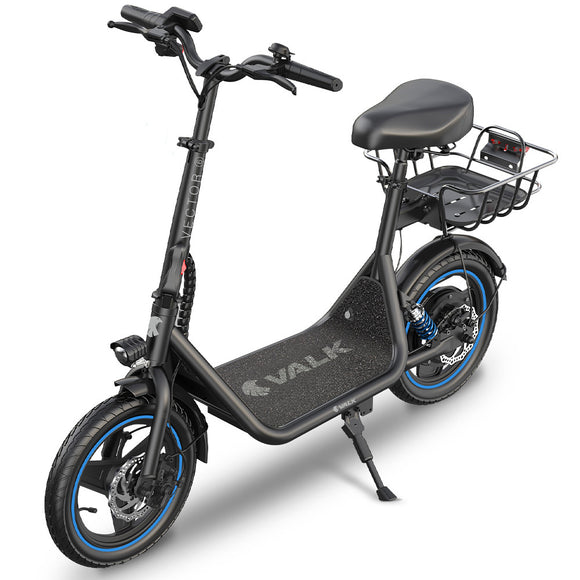 NNEDSZ VALK Electric Scooter with Seat, 30km Range, Disc brakes, 14