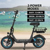 NNEDSZ VALK Electric Scooter with Seat, 30km Range, Disc brakes, 14" Tyres, Motorised eScooter for Adults Teens Commuter