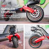 NNEDSZ VALK Primal 9 Dual Motor 1600W Extreme Hill Climbing Electric e-Scooter, Black/Red