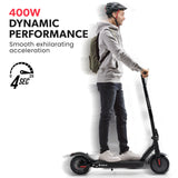 NNEDSZ VALK 400W Electric Scooter, 37V Folding E- Scooter with Suspension, for Adults, Synergy 5 MkII Black