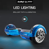 NNEDSZ Electric Hoverboard Scooter 6.5 Inch Wheels, Colour LED Lighting, Carry Bag, Gen III Blue Galaxy