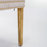 NNEDSZ AADEN 4x Velvet Dining Chairs with Golden Metal Legs-Beige
