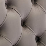 NNEDSZ AADEN 2x Velvet Dining Chairs with Golden Metal Legs-Grey
