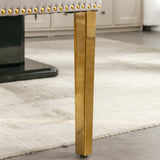 NNEDSZ AADEN 2x Velvet Dining Chairs with Golden Metal Legs-Grey