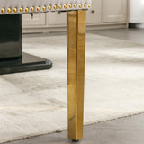 NNEDSZ 4x Velvet Dining Chairs with Golden Metal Legs-Black
