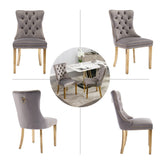 NNEDSZ 4x Velvet Dining Chairs with Golden Metal Legs-Black