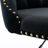 NNEDSZ 2x Height Adjustable Swivel Bar Stool Velvet Nailhead Barstool with Footrest