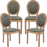 NNEDSZ AADEN 4x Velvet Faux Leather Dining Chairs with Solid Wood Legs-Pine Green