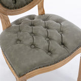 NNEDSZ AADEN 4x Velvet Faux Leather Dining Chairs with Solid Wood Legs-Pine Green