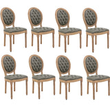 NNEDSZ AADEN 8x Velvet Faux Leather Dining Chairs with Solid Wood Legs-Pine Green