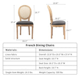 NNEDSZ AADEN 4x Rattan Dining Chairs with Solid Wood Legs- Grey