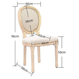 NNEDSZ AADEN 4x Rattan Dining Chairs with Solid Wood Legs- Grey