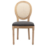 NNEDSZ AADEN 4x Rattan Dining Chairs with Solid Wood Legs- Grey