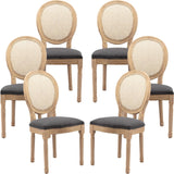 NNEDSZ AADEN 6x Rattan Dining Chairs with Solid Wood Legs- Grey