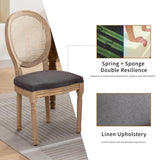 NNEDSZ AADEN 6x Rattan Dining Chairs with Solid Wood Legs- Grey