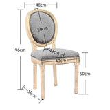 NNEDSZ AADEN 2x Linen Dining Chairs with Solid Wood Legs- Grey