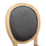 NNEDSZ AADEN 2x Linen Dining Chairs with Solid Wood Legs- Grey