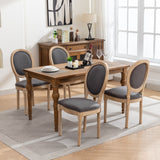 NNEDSZ AADEN 4x Linen Dining Chairs with Solid Wood Legs- Grey