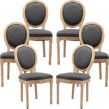 NNEDSZ AADEN 6x Linen Dining Chairs with Solid Wood Legs- Grey