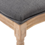 NNEDSZ 8x Linen Dining Chairs with Solid Wood Legs- Grey