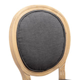 NNEDSZ 8x Linen Dining Chairs with Solid Wood Legs- Grey