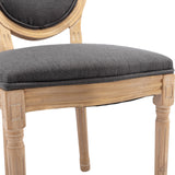 NNEDSZ 8x Linen Dining Chairs with Solid Wood Legs- Grey