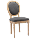 NNEDSZ 8x Linen Dining Chairs with Solid Wood Legs- Grey