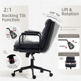 NNEDSZ Faux Leather Office Chair -Black