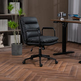 NNEDSZ Faux Leather Office Chair -Black